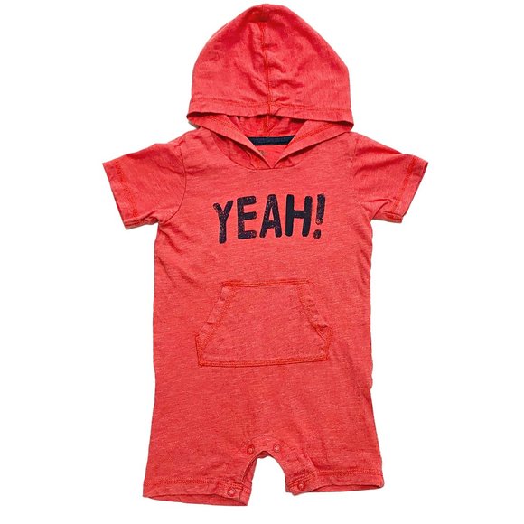 Hooded 'YEAH!' Red Romper